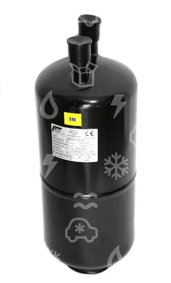 sběrač chladiva,  4,6 l, vstup 22 mm ODM, výstup 22 mm ODS, M8, 34 bar